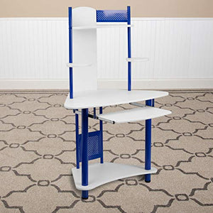 Flash Furniture Walker Blue Corner Computer Desk with Hutch