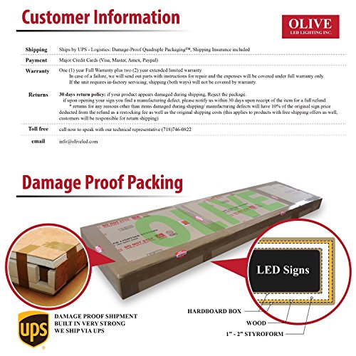 OLIVE LED Sign 3Color, RBP, P20, 15"x53" IR Programmable Scrolling Outdoor Message Display Signs EMC - Industrial Grade Business Ad Machine.
