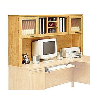 Bush Furniture Somerset 4 Piece 71" L-Shape Office Set in Maple Cross