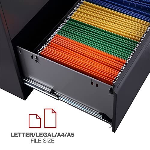 Alera 25503 2-Drawer Lateral File Cabinet - Charcoal, Legal/Letter-Size