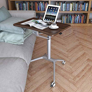 None Pneumatic Height Adjustable Sit-Stand Laptop Desk Cart