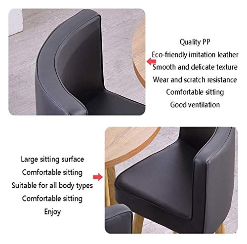 AkosOL Office Table and Chair Set - Nordic Modern Round Table with Four Chairs (Yellow+White)