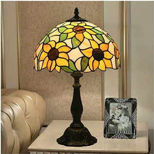 MaGiLL Tiffany Style Desk Lamp, 30cm Sunflower Pattern Elegant Decorative Art Home Desk Lamp
