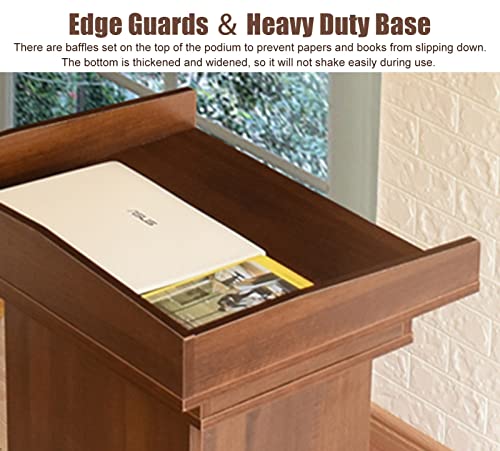 CMYUN Solid Wood Lectern Podium Stand