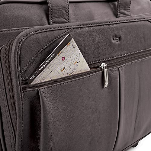 Solo New York Walker Leather Rolling Laptop Bag, Espresso