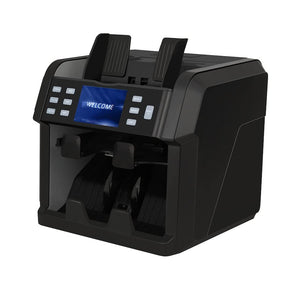 Trank Mixed Denomination Bill Counter, 2-Pocket, with Counterfeit Detection Bank Grade, Multi Currency, Built in Printer