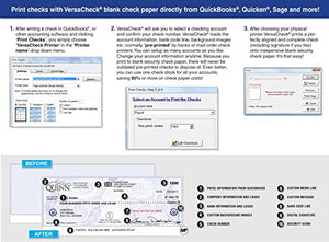VersaCheck HP Deskjet 3755MX MICR All-in-One Printer and VersaCheck X9 Gold 3-User Check Printing Software Bundle White
