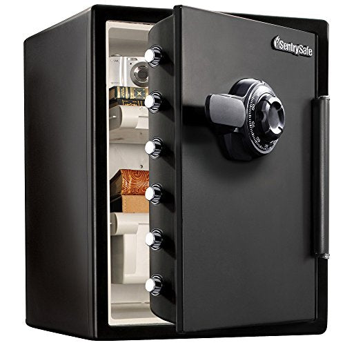 SentrySafe SFW205CWB Fireproof Waterproof Safe with Dial Combination, 2.05 Cubic Feet, Black & 914 Tray Accessory, For SFW205 Fire Safes