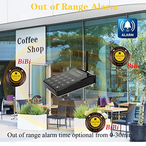 Retekess TD103 Restaurant Pager Coaster System 1000M Long Range Out of Range Alarm 10 Pagers for Warehouse Hotel Community