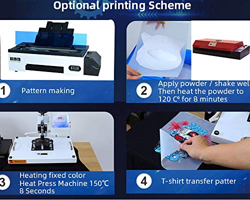 DTF Transfer Printer A3 L1800 T Shirt Printer for All Kinds of Fabrics, Leather, Bags, Toys, Swimwear, Handicrafts, T Shirt, Pillow, Bags, Denim Other Industries.(DTF Printer + Oven+500ml Ink)