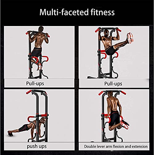 Gym Strength Exercise Power Tower Power Tower Dip Station Pull Up Bar, Adjustable Workout Abdominal Exercise Home Gym Tower Body Building, Strength Training Workout Equipment, for Men Or Women, Adult