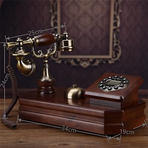 None Antique Fixed Telephone Solid Wood Landline Phone (Style 2)