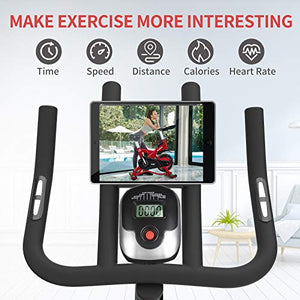 pooboo Exercise Bike, Indoor Cycling Bike Stationary with 40 Lbs Flywheel Belt Drive Quiet & Smooth with LCD Display Pad Mount for Home Cardio Workout