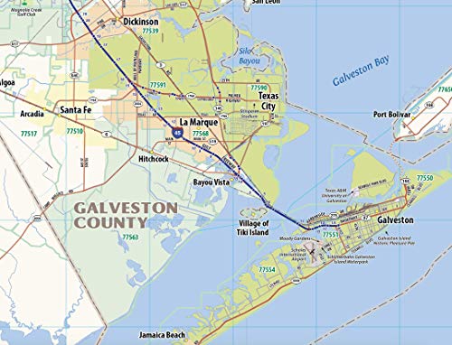 Houston Metro Area Laminated Wall map (54" x 64")