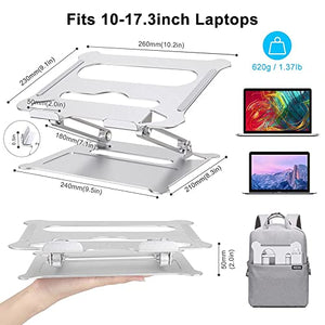 HNTHY Portable Foldable Laptop Stand Lifting Aluminum Alloy Notebook Computer Stand Universal Adjustable Storage Cooling Holder Stand