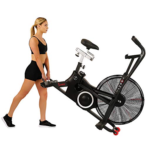 Sunny Health & Fitness Exercise Tornado Fan Air Bike with Bluetooth and Heart Rate Compatibility