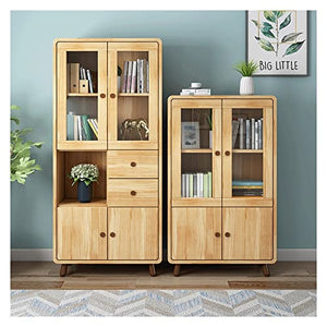 AOKLEY Wood Bookcase with Glass Door - Children's Bookcase Display Cabinet