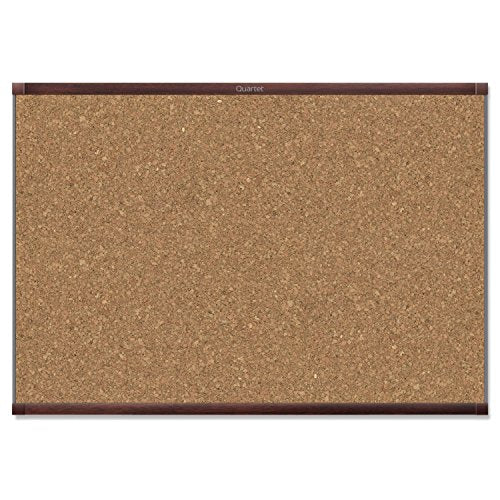 Quartet Prestige 2 Magnetic Cork Bulletin Board, 6' x 4', Mahogany Finish Aluminum Frame (MC247MP2)