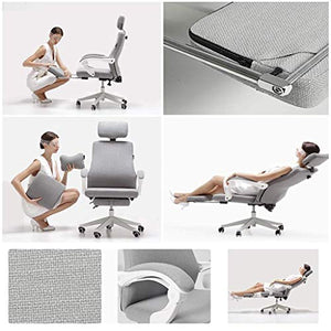 CLoxks Office Swivel Lounge Chair with Extended Headrest and Foot Pedal Reclining