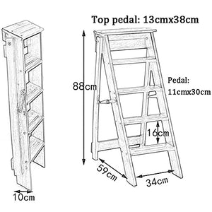 LUCEAE Wooden Folding Step Stool - Indoor Portable Shoe Stool/Flower Stand