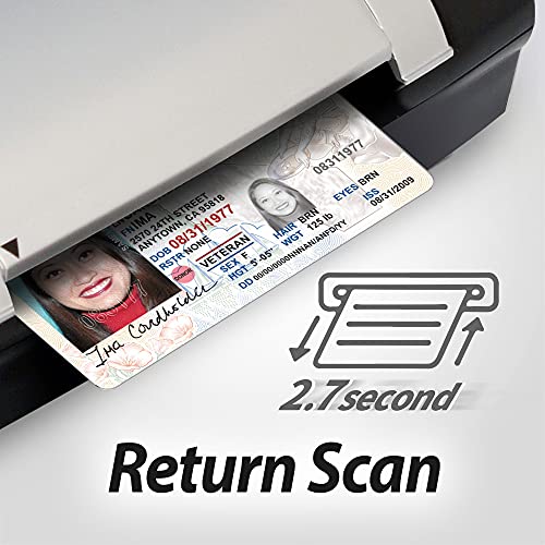 Plustek D600plus Duplex Card Scanner with ID Recognition Software - Reads US & Canadian Driver’s License/ID Card in 2.7 Seconds