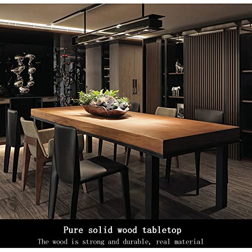 Solid Wood Antique Writing Desk Metal and Wooden Home Office Study Workstation 220X100X75CM