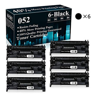 6 Black 052 | CRG-052 Toner Cartridge Replacement for Canon imageCLASS LBP214dw MF426dw MF424dw LBP214dw LBP212dw LBP214dw LBP215x MF421dw MF426dw MF428x MF429x Printer,Sold by TopInk