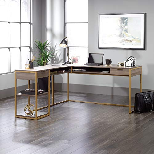 Sauder 423302 International Lux L-Desk, Diamond Ash Finish