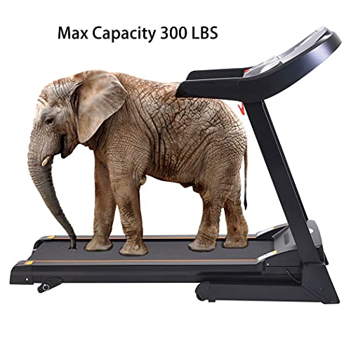 ANCHEER Folding Treadmills, Electric Treadmill with Incline, LCD Monitor & Bluetooth Speaker Cardio Training Treadmill for Small Spaces, Running Walking Machine for Home & Office Workout (White)
