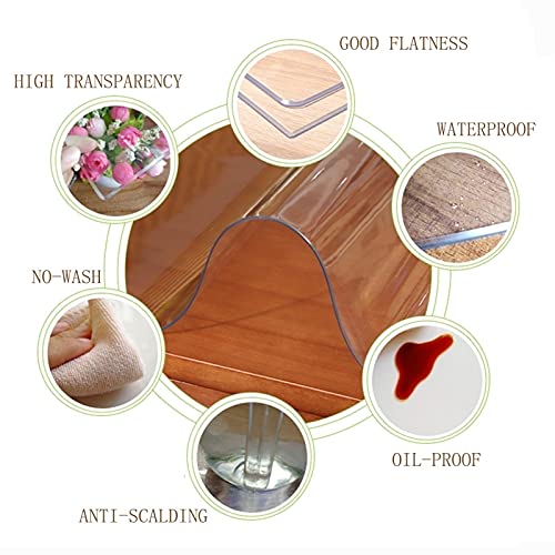 ZWYSL Clear Chair Mat for Hard Floors, Non-Slip Scratch Resistant, Transparent Office Home Floor Protector - Clear-1.5mm, 200x300cm