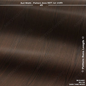 3M DI-NOC WG-156 Dark TAMO Woodgrain 4ft x 60ft (240 Sq/ft) Vinyl Film Series