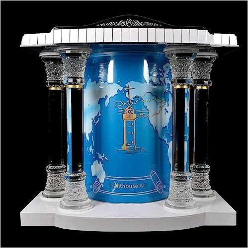 WAGLOS Acrylic Podium Stand with Crystal Pillars - 1.5m Long