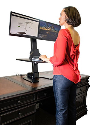 Star Ergonomics Electric Sit-Stand Workstation Premium Series - Motor Driven Height Adjustment, Flexible Monitor (SE05E2WB)