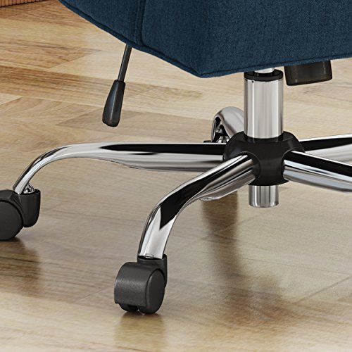 Christopher Knight Home 304968 Bagnold Desk Chair, Navy Blue + Chrome