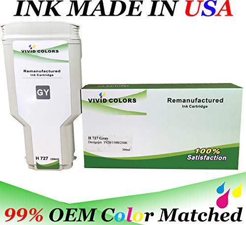 VividColors Set of 6 Remanufactured HP727 300ml Inkjet Cartridges for HP Desingjet T920 Printer