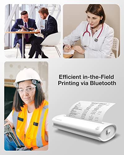 Wireless Bluetooth Portable Printer Bundle, Paperang F1S Travel Printer with 8 inch Paper for A4 Printer