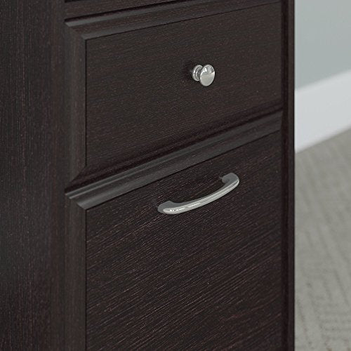Cabot Computer Desk with 2 Drawer File Cabinet and 6 Cube Bookcase