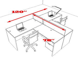 Two Person L Shaped Divider Office Workstation Desk Set, OT-SUL-SP54