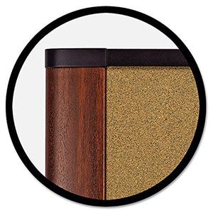 3M Cork Board, 72 x 48-Inches, Widescreen Mahogany-Finish Frame