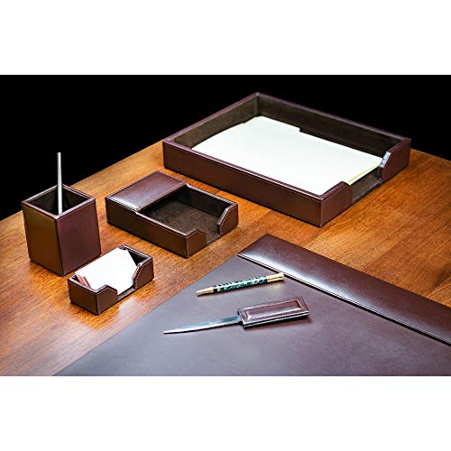 Dacasso Bonded Leather 6-Piece Desk Set, Dark Brown (D3601)
