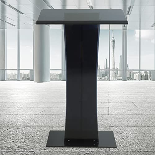 CNCEST Acrylic Podium Stand Church Pulpit Lectern School Board (Black)
