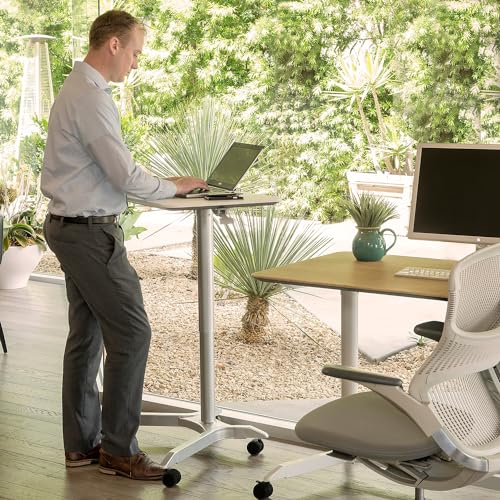 Seville Classics AIRLIFT XL 28" Height Adjustable Laptop Desk Cart, White