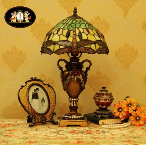 Tiffany Europaische retro style hand-painted stained glass table lamp