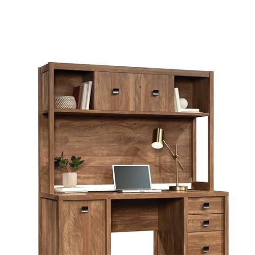 Pemberly Row Contemporary Engineered Wood Hutch in Sindoori Mango/Brown