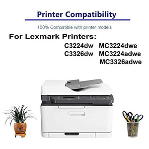 3-Pack (C+Y+M) Compatible MC3224dwe, MC3224adwe Printer Toner Cartridge High Capacity Replacement for Lexmark C3210C0+ C3210Y0+ C3210M0 Toner Cartridge