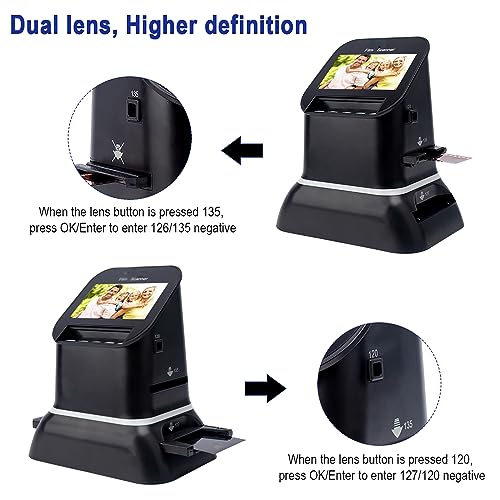 CENAP Digital Film Converter, 22 MP Slide Negative Scanner with 4.3" LCD Screen and HDMI Port - Convert 135/35mm, 120, 127, 126KPK Negatives and Slides to Digital JPEG