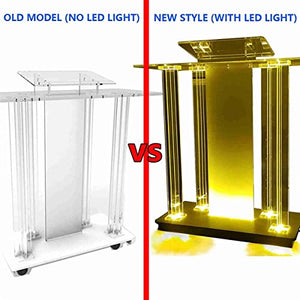 None Lectern Podium Stand with LED Lights - Large Church Chanting Desk