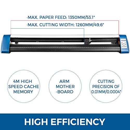 VEVOR Vinyl Cutter 53 Inch Vinyl Cutter Machine Semi-Automatic DIY Vinyl Printer Cutter Machine Manual Positioning Sign Cutting with Floor Stand Signmaster Software