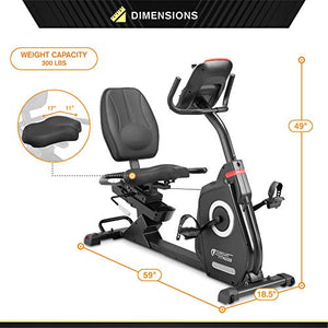 CIRCUIT FITNESS Circuit Fitness Magnetic Recumbent Exercise Bike with 15 Programs, 300-lb Capacity AMZ-587R