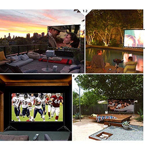 Vamvo Movie System-Outdoor Indoor Projector Screen with Stand Foldable Portable 120 Inch with L4200 Portable Video Projector, Full HD 1080P 200” Display Supported